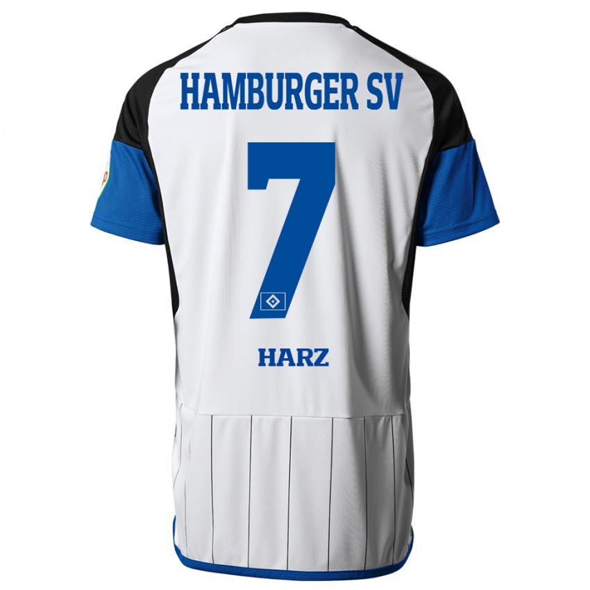 Férfi Theo Harz #7 Fehér Hazai Jersey 2023/24 Mez Póló Ing
