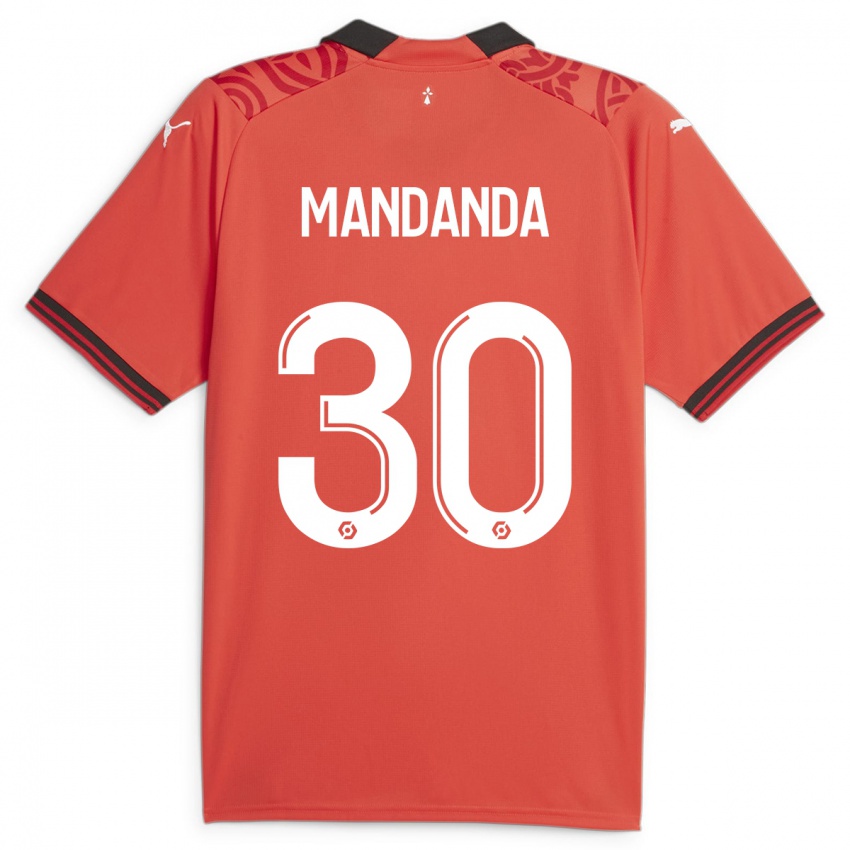 Férfi Steve Mandanda #30 Piros Hazai Jersey 2023/24 Mez Póló Ing