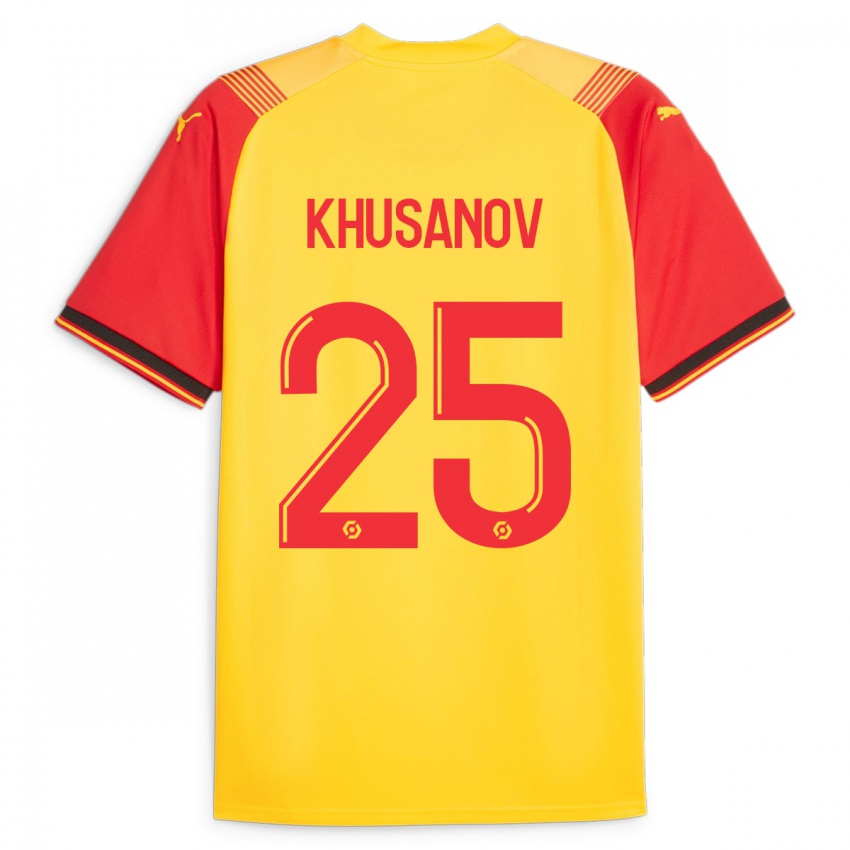 Férfi Abdukodir Khusanov #25 Sárga Hazai Jersey 2023/24 Mez Póló Ing