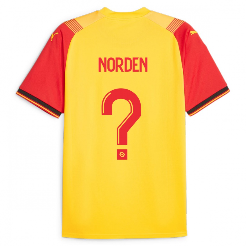 Férfi Doreen Norden #0 Sárga Hazai Jersey 2023/24 Mez Póló Ing