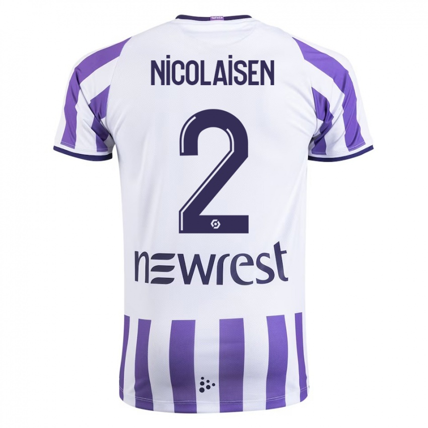 Férfi Rasmus Nicolaisen #2 Fehér Hazai Jersey 2023/24 Mez Póló Ing