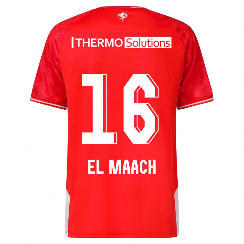 Férfi Issam El Maach #16 Piros Hazai Jersey 2023/24 Mez Póló Ing