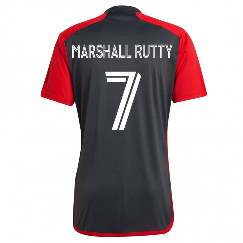 Férfi Jahkeele Marshall-Rutty #7 Szürke Hazai Jersey 2023/24 Mez Póló Ing