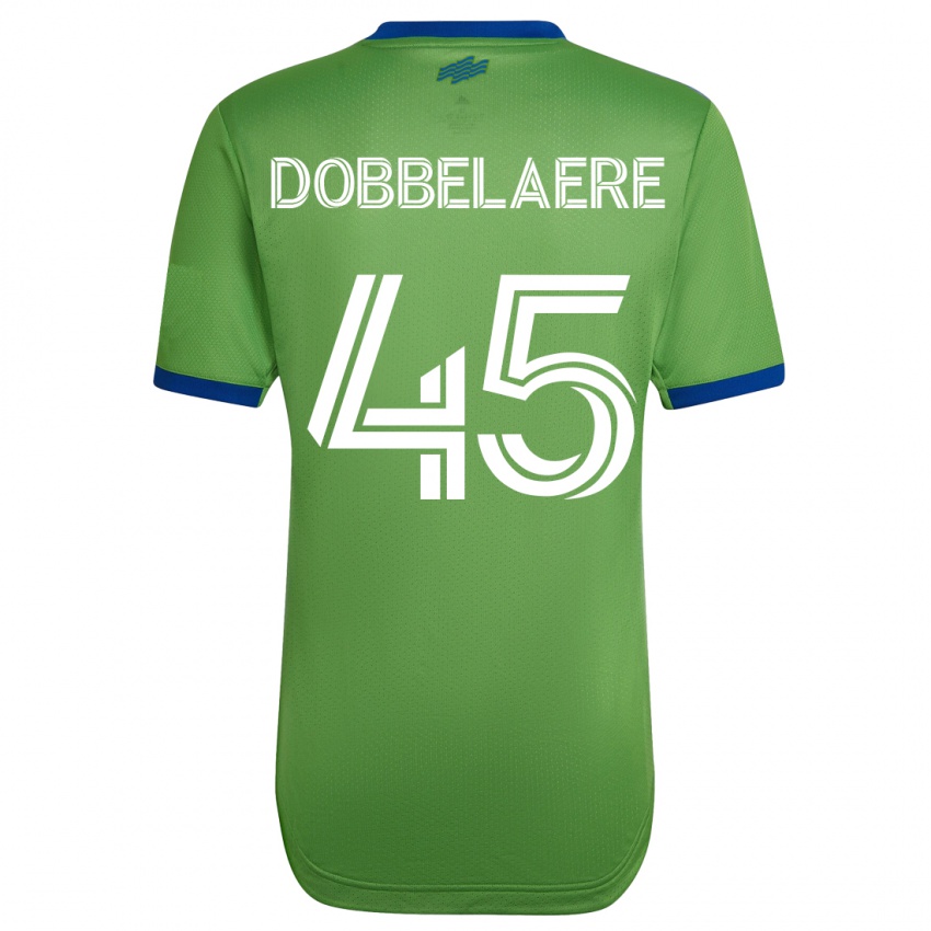 Férfi Ethan Dobbelaere #45 Zöld Hazai Jersey 2023/24 Mez Póló Ing