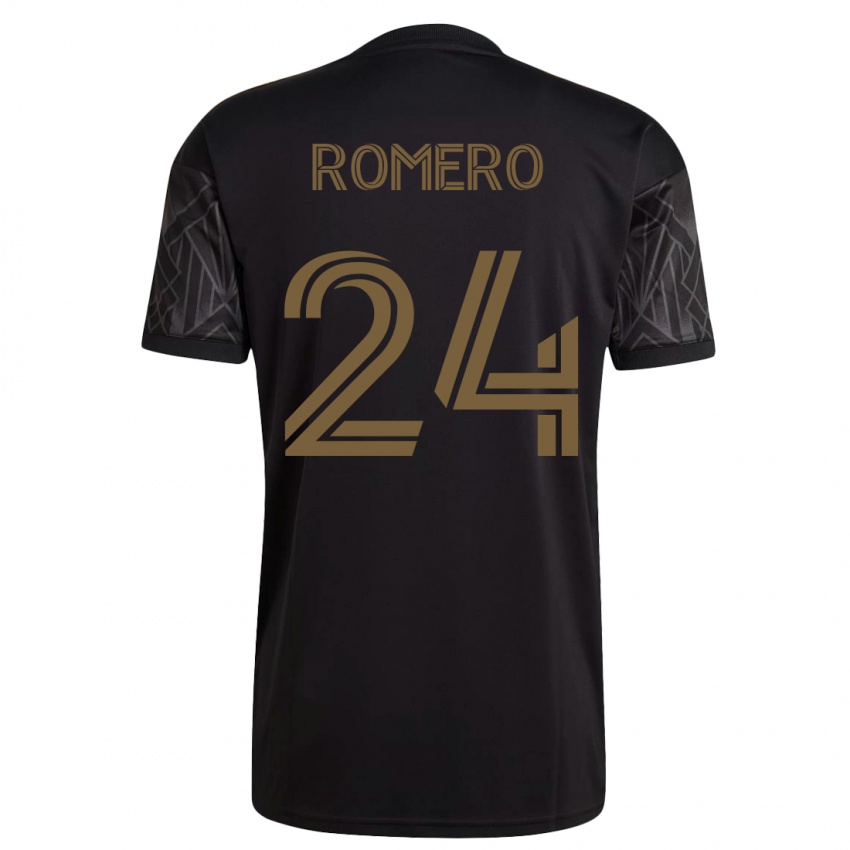 Férfi Javen Romero #24 Fekete Hazai Jersey 2023/24 Mez Póló Ing