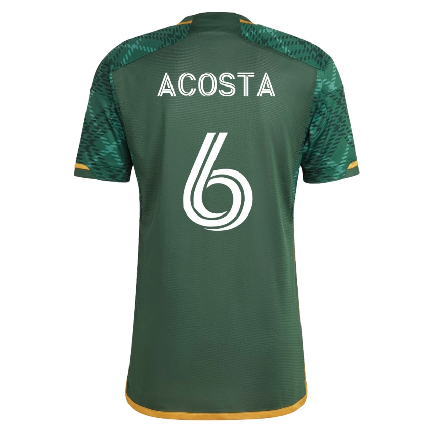 Férfi Bryan Acosta #6 Zöld Hazai Jersey 2023/24 Mez Póló Ing