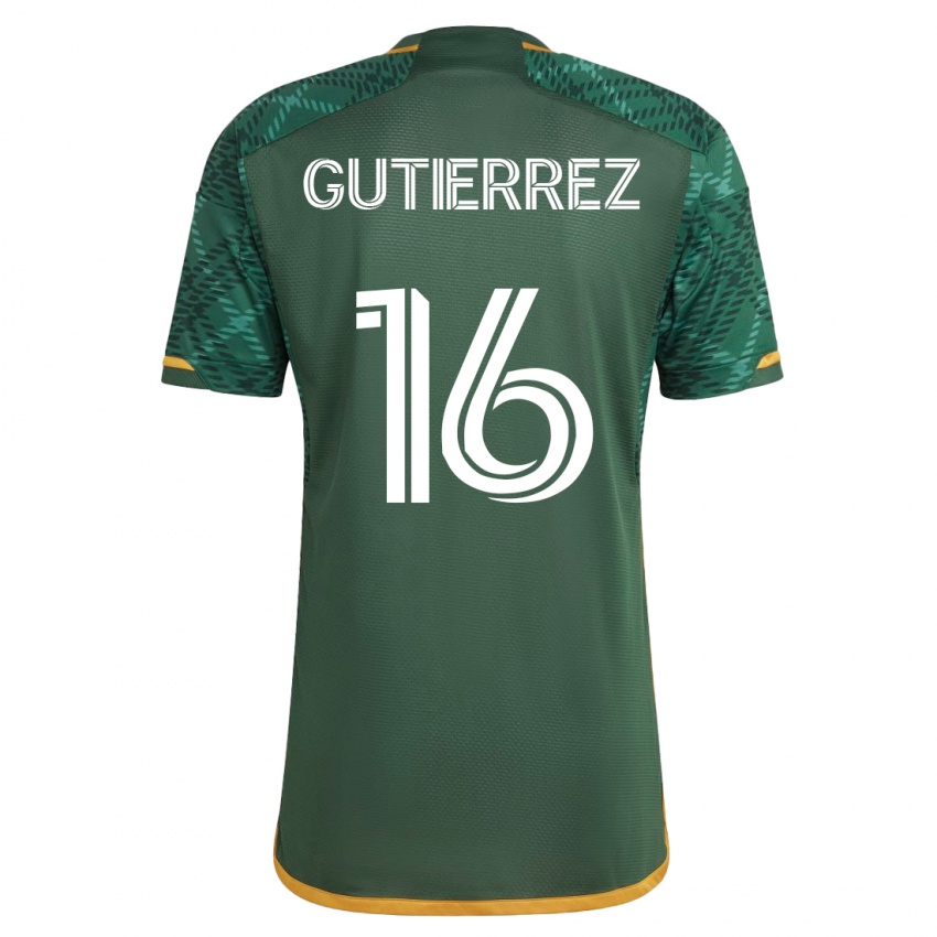 Férfi Diego Gutiérrez #16 Zöld Hazai Jersey 2023/24 Mez Póló Ing