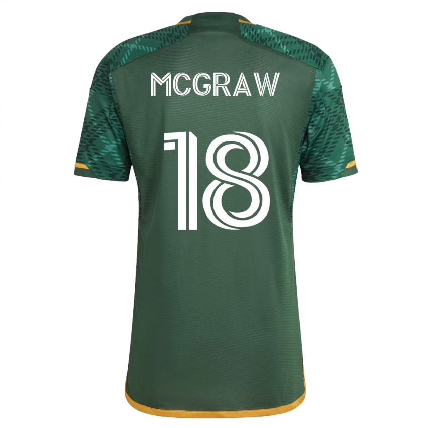 Férfi Zac Mcgraw #18 Zöld Hazai Jersey 2023/24 Mez Póló Ing
