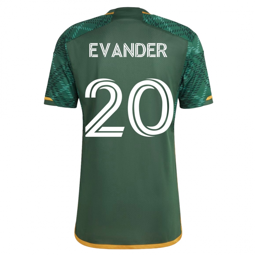 Férfi Evander #20 Zöld Hazai Jersey 2023/24 Mez Póló Ing