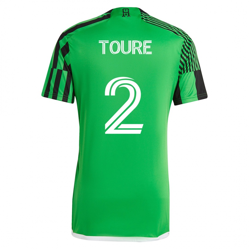 Férfi Cheick Touré #2 Zöld Fekete Hazai Jersey 2023/24 Mez Póló Ing