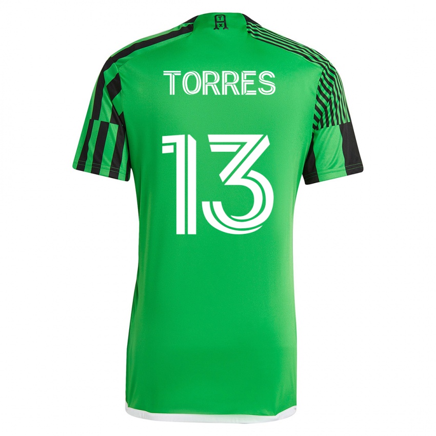 Férfi Leo Torres #13 Zöld Fekete Hazai Jersey 2023/24 Mez Póló Ing