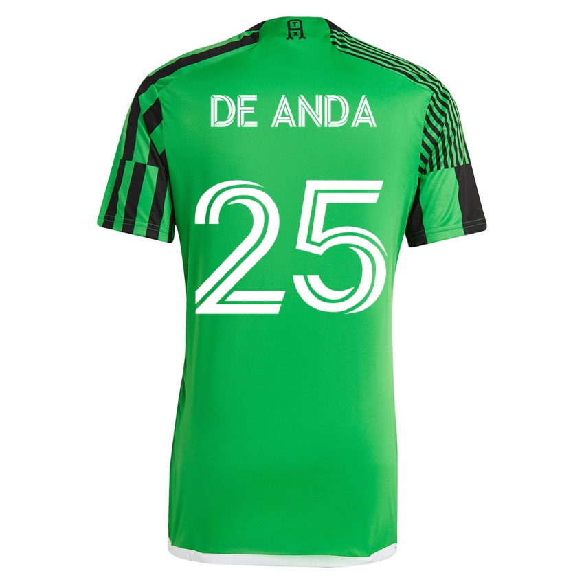 Férfi Anthony De Anda #25 Zöld Fekete Hazai Jersey 2023/24 Mez Póló Ing
