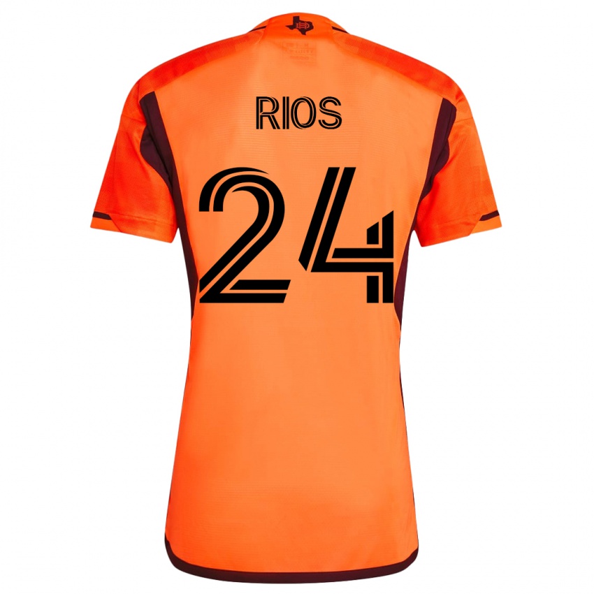 Férfi Paolo Ríos #24 Narancs Hazai Jersey 2023/24 Mez Póló Ing