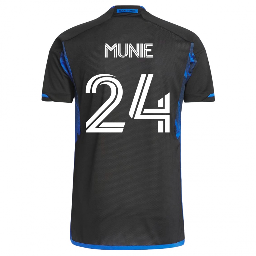 Férfi Daniel Munie #24 Kék Fekete Hazai Jersey 2023/24 Mez Póló Ing