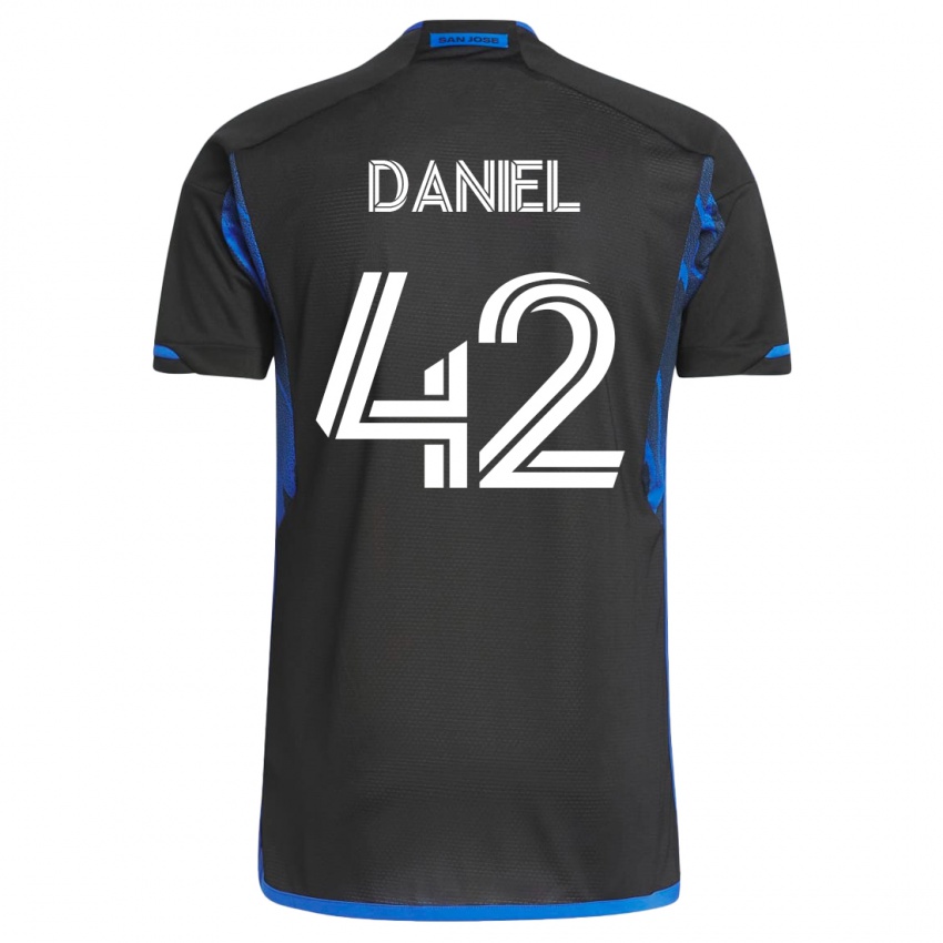 Férfi Daniel #42 Kék Fekete Hazai Jersey 2023/24 Mez Póló Ing