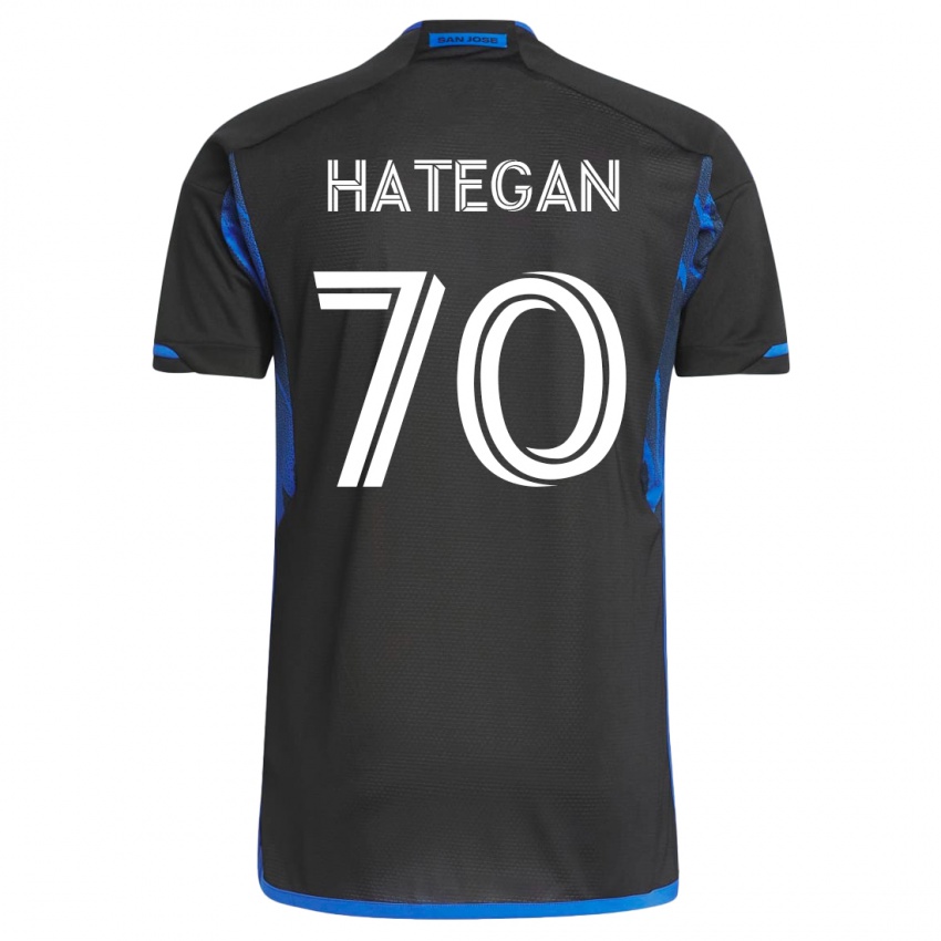 Férfi Roberto Hategan #70 Kék Fekete Hazai Jersey 2023/24 Mez Póló Ing
