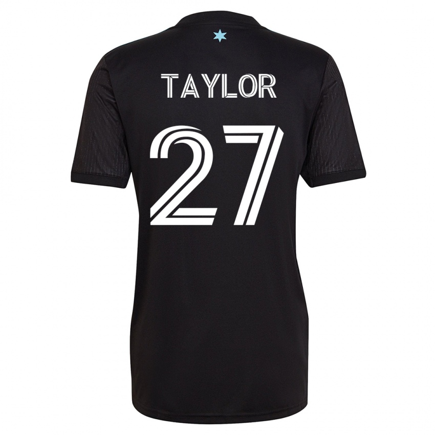 Férfi D.j. Taylor #27 Fekete Hazai Jersey 2023/24 Mez Póló Ing