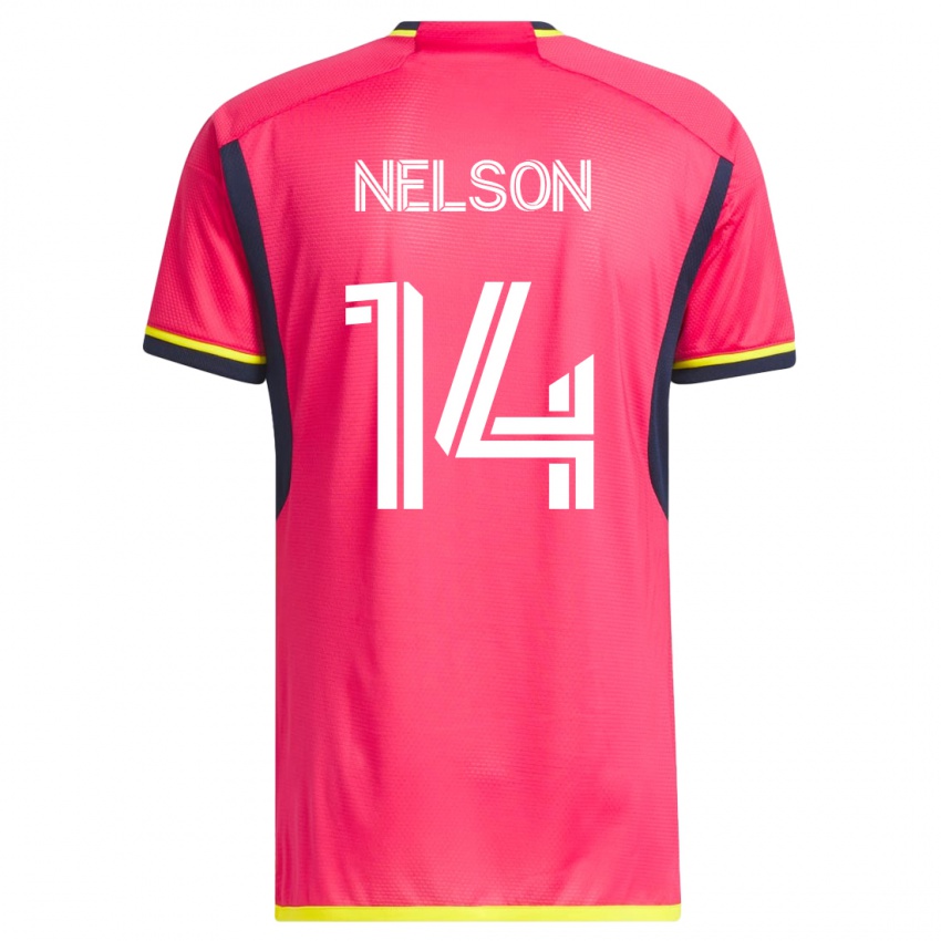 Férfi John Nelson #14 Rózsaszín Hazai Jersey 2023/24 Mez Póló Ing