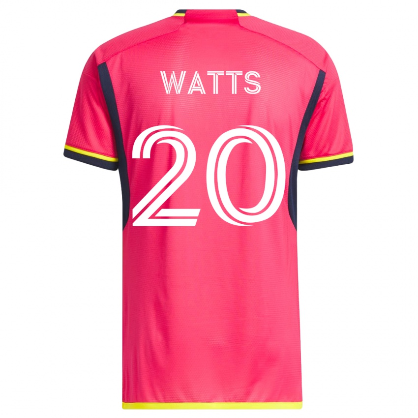 Férfi Akil Watts #20 Rózsaszín Hazai Jersey 2023/24 Mez Póló Ing