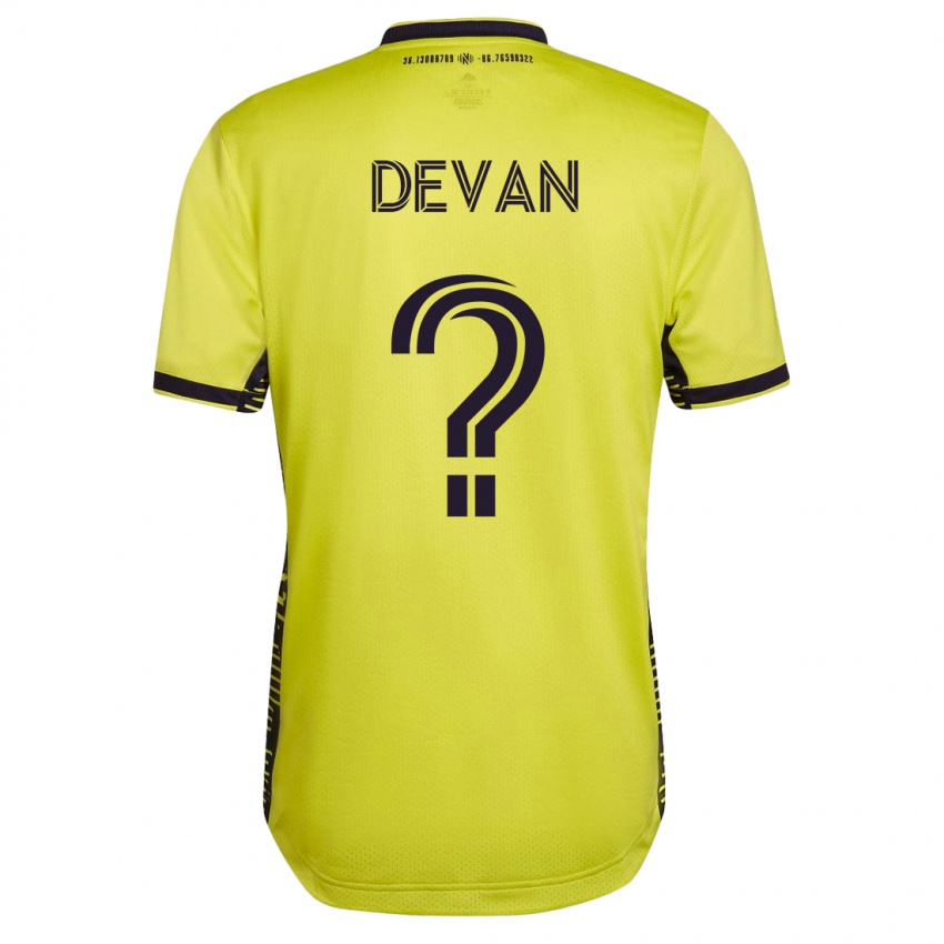 Férfi Liam Devan #0 Sárga Hazai Jersey 2023/24 Mez Póló Ing