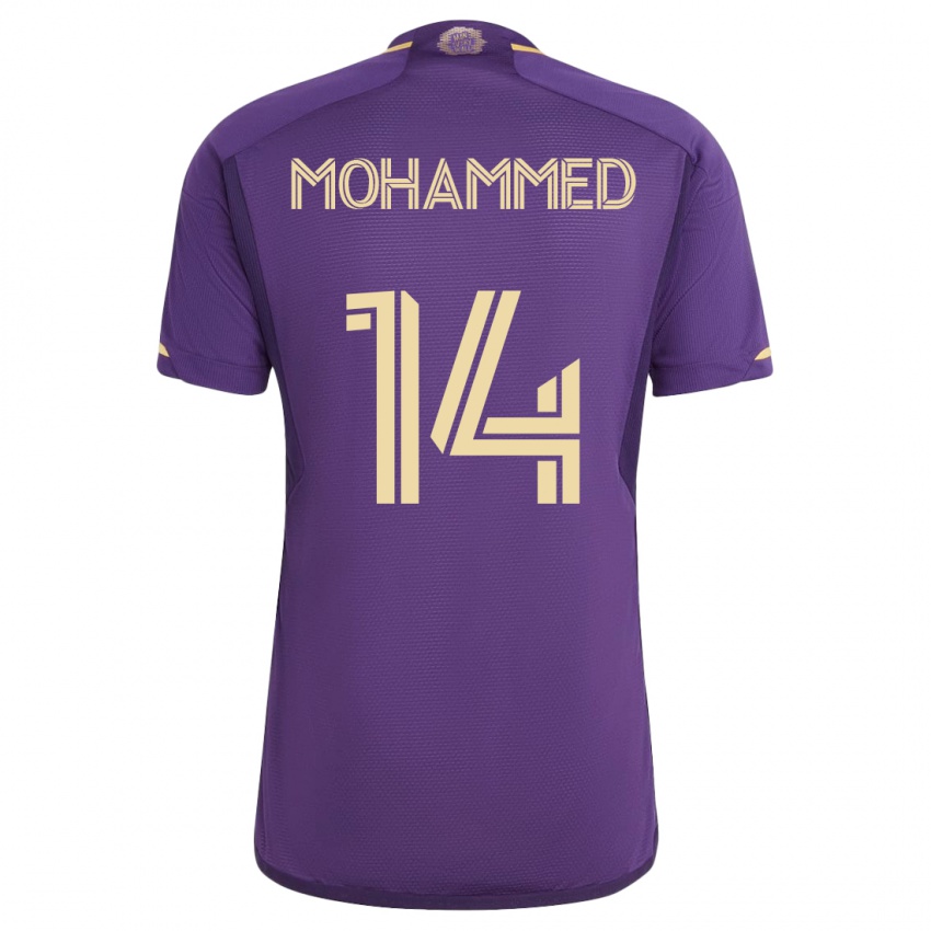 Férfi Shak Mohammed #14 Ibolya Hazai Jersey 2023/24 Mez Póló Ing