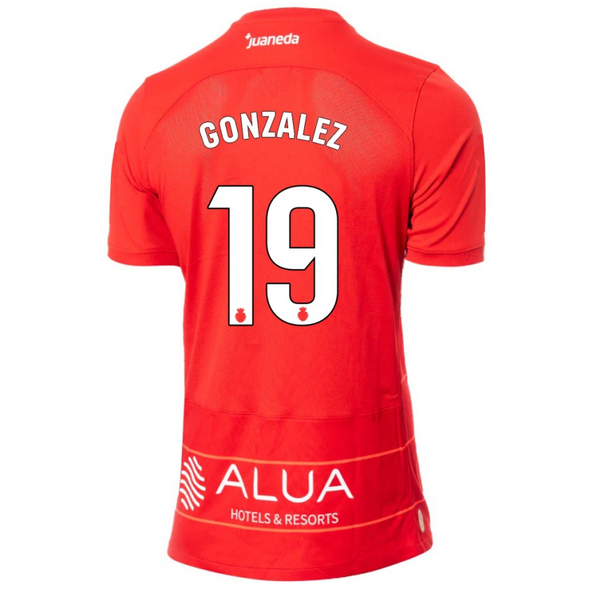 Férfi Adrià González #19 Piros Hazai Jersey 2023/24 Mez Póló Ing