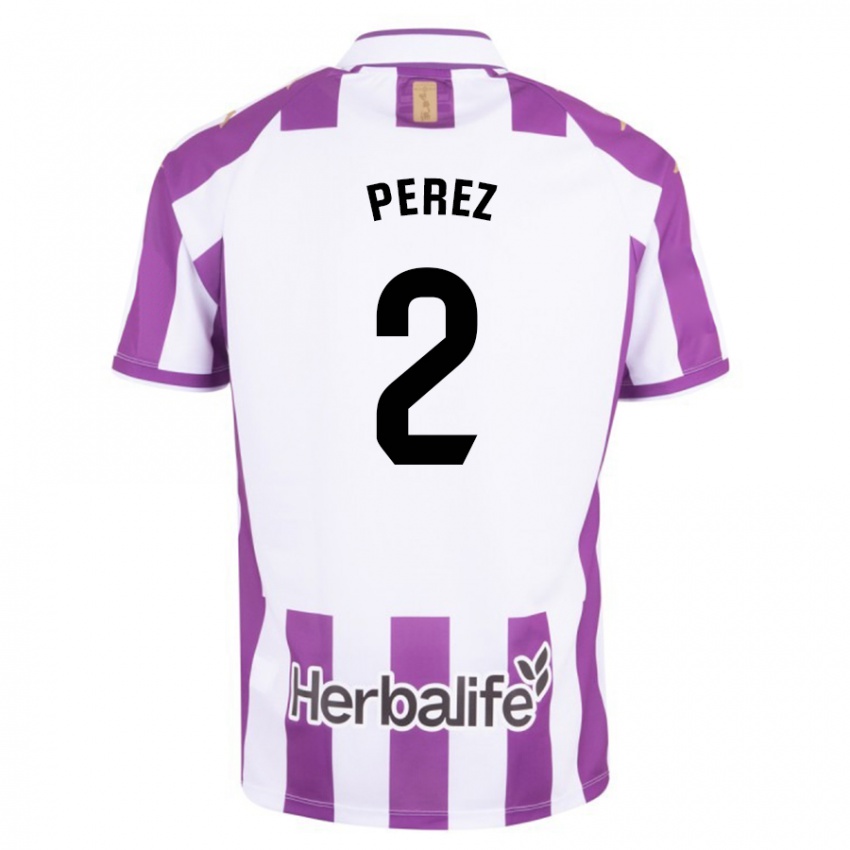 Férfi Iker Pérez #2 Lila Hazai Jersey 2023/24 Mez Póló Ing