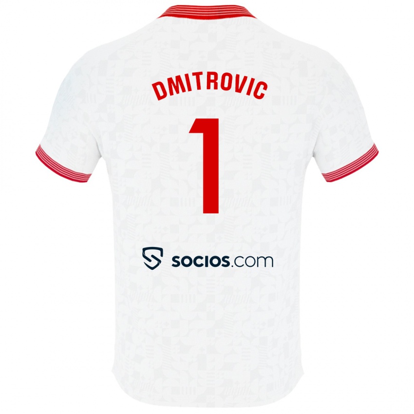 Férfi Marko Dmitrovic #1 Fehér Hazai Jersey 2023/24 Mez Póló Ing