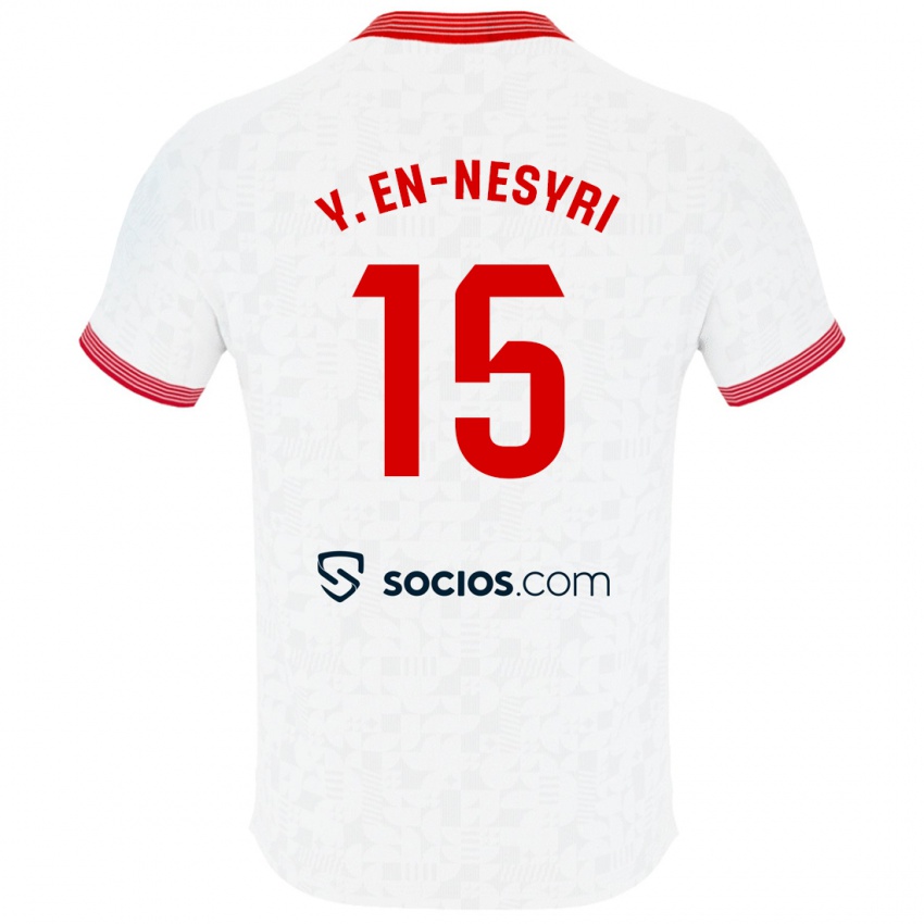 Férfi Youssef En-Nesyri #15 Fehér Hazai Jersey 2023/24 Mez Póló Ing