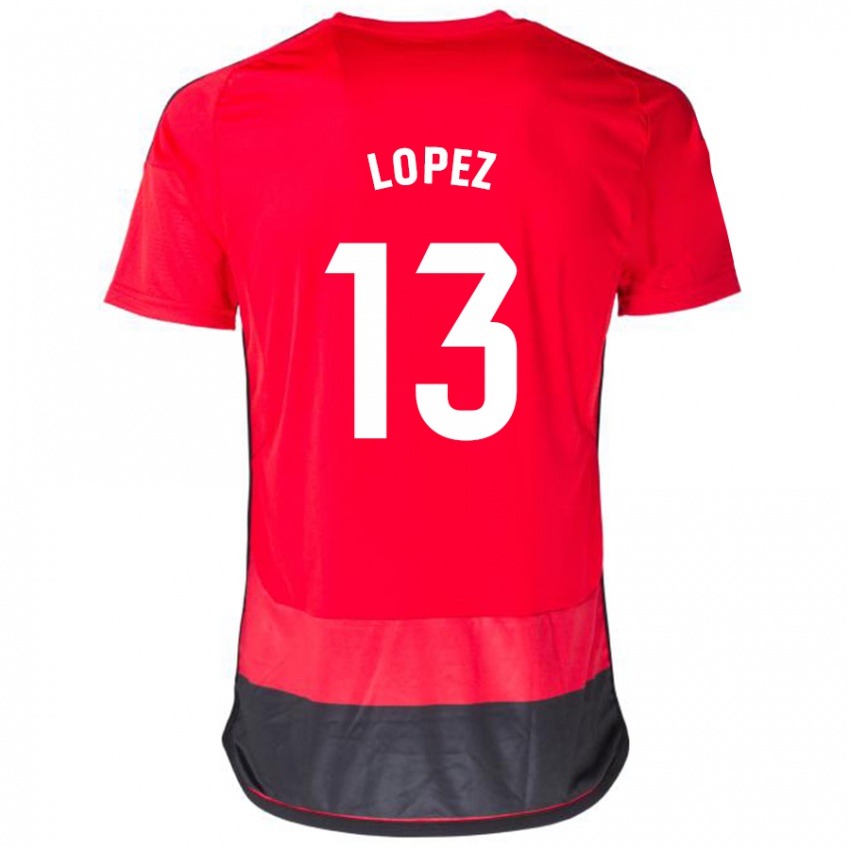 Férfi Luis López #13 Piros Fekete Hazai Jersey 2023/24 Mez Póló Ing