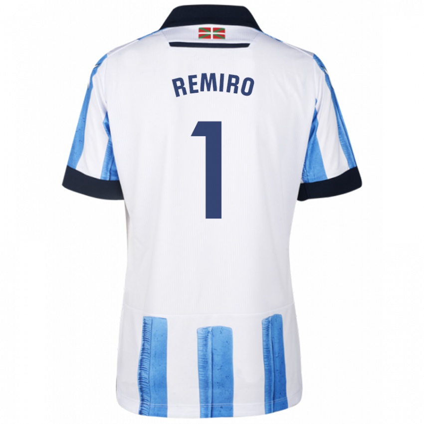 Férfi Alex Remiro #1 Kék Fehér Hazai Jersey 2023/24 Mez Póló Ing