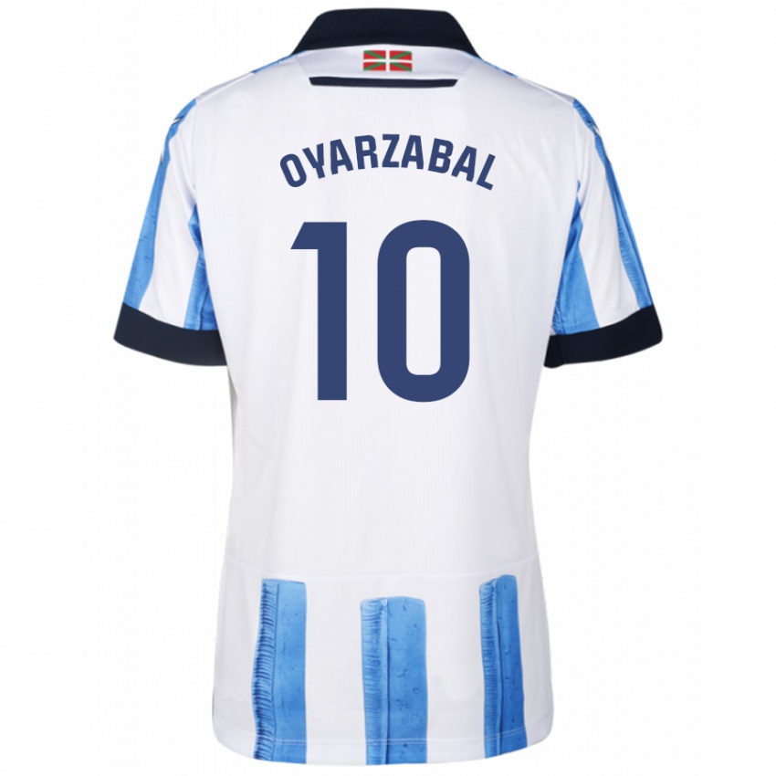 Férfi Mikel Oyarzabal #10 Kék Fehér Hazai Jersey 2023/24 Mez Póló Ing