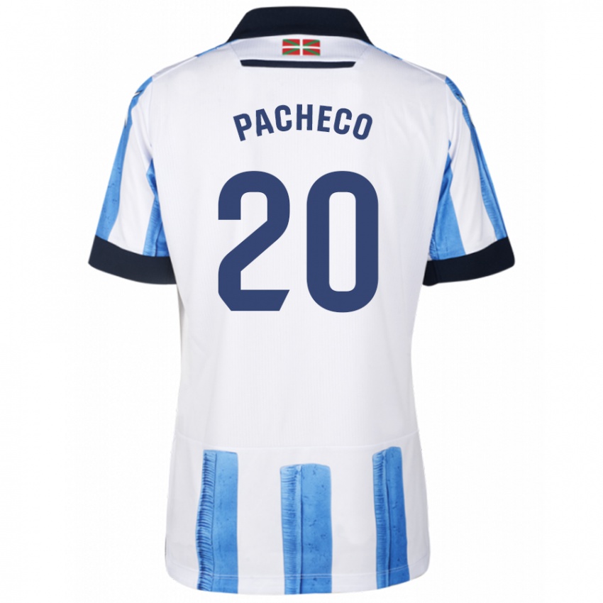 Férfi Jon Pacheco #20 Kék Fehér Hazai Jersey 2023/24 Mez Póló Ing