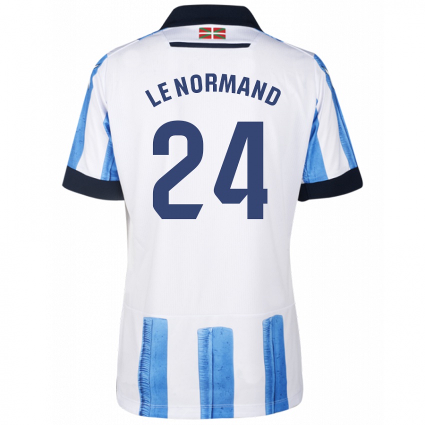 Férfi Robin Le Normand #24 Kék Fehér Hazai Jersey 2023/24 Mez Póló Ing