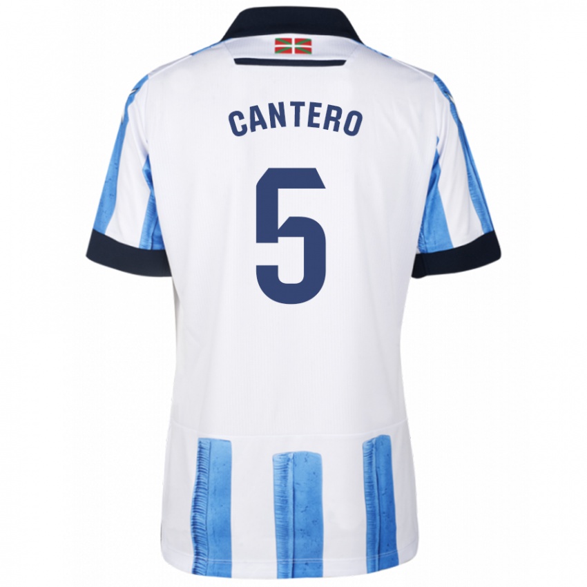 Férfi Yago Cantero #5 Kék Fehér Hazai Jersey 2023/24 Mez Póló Ing