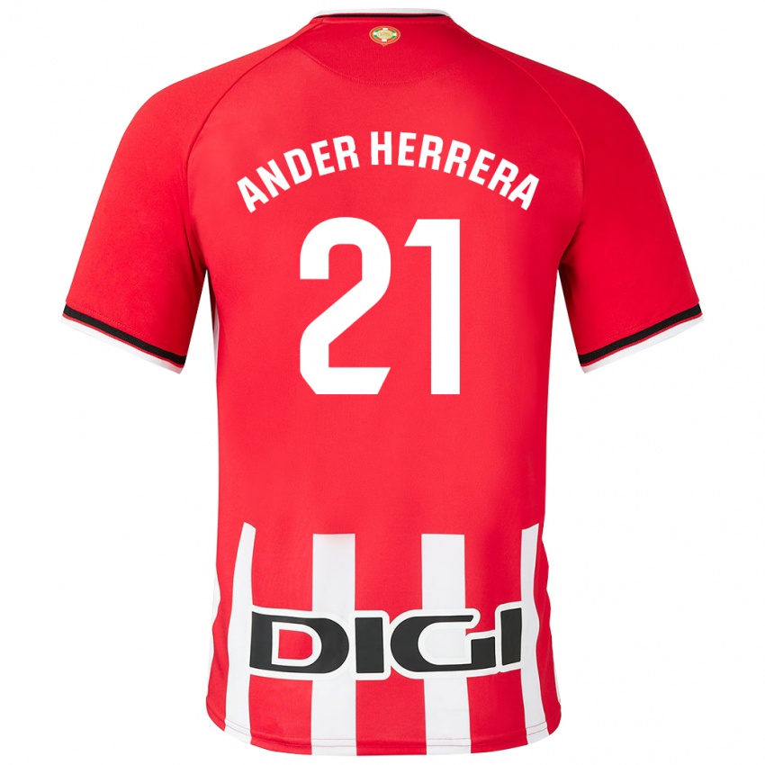 Férfi Ander Herrera #21 Piros Hazai Jersey 2023/24 Mez Póló Ing