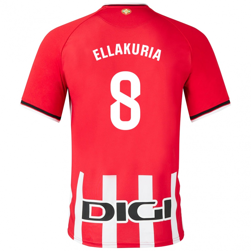 Férfi Eneko Ellakuria #8 Piros Hazai Jersey 2023/24 Mez Póló Ing