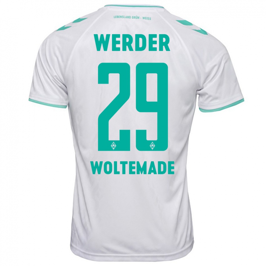 Férfi Nick Woltemade #29 Fehér Idegenbeli Jersey 2023/24 Mez Póló Ing