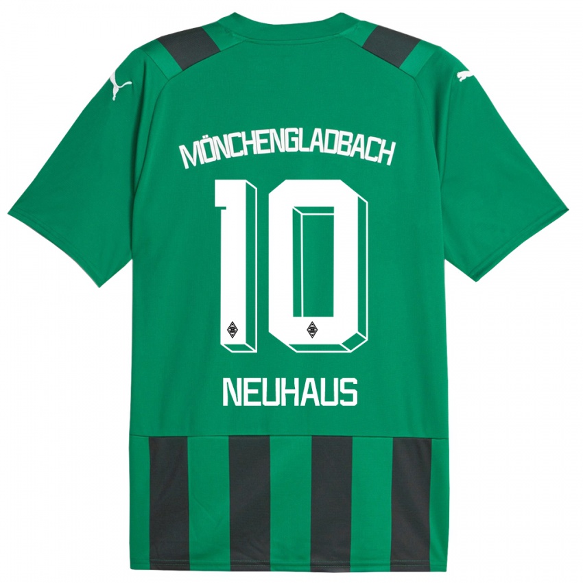 Férfi Florian Neuhaus #10 Fekete Zöld Idegenbeli Jersey 2023/24 Mez Póló Ing
