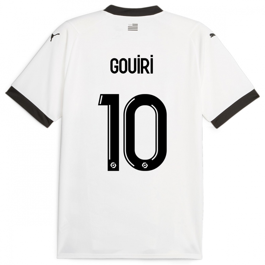 Férfi Amine Gouiri #10 Fehér Idegenbeli Jersey 2023/24 Mez Póló Ing