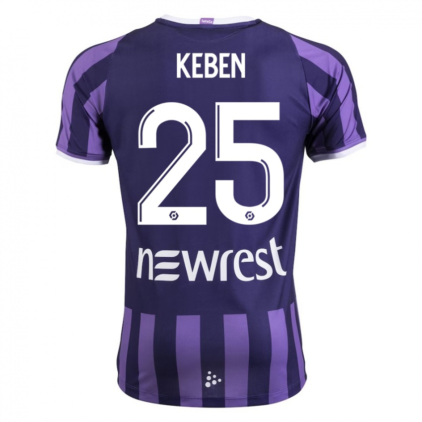 Férfi Kévin Keben #25 Lila Idegenbeli Jersey 2023/24 Mez Póló Ing