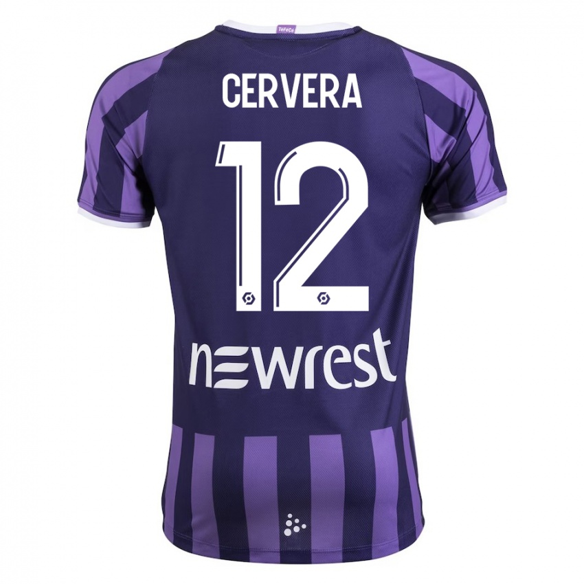 Férfi Laurianne Cervera #12 Lila Idegenbeli Jersey 2023/24 Mez Póló Ing