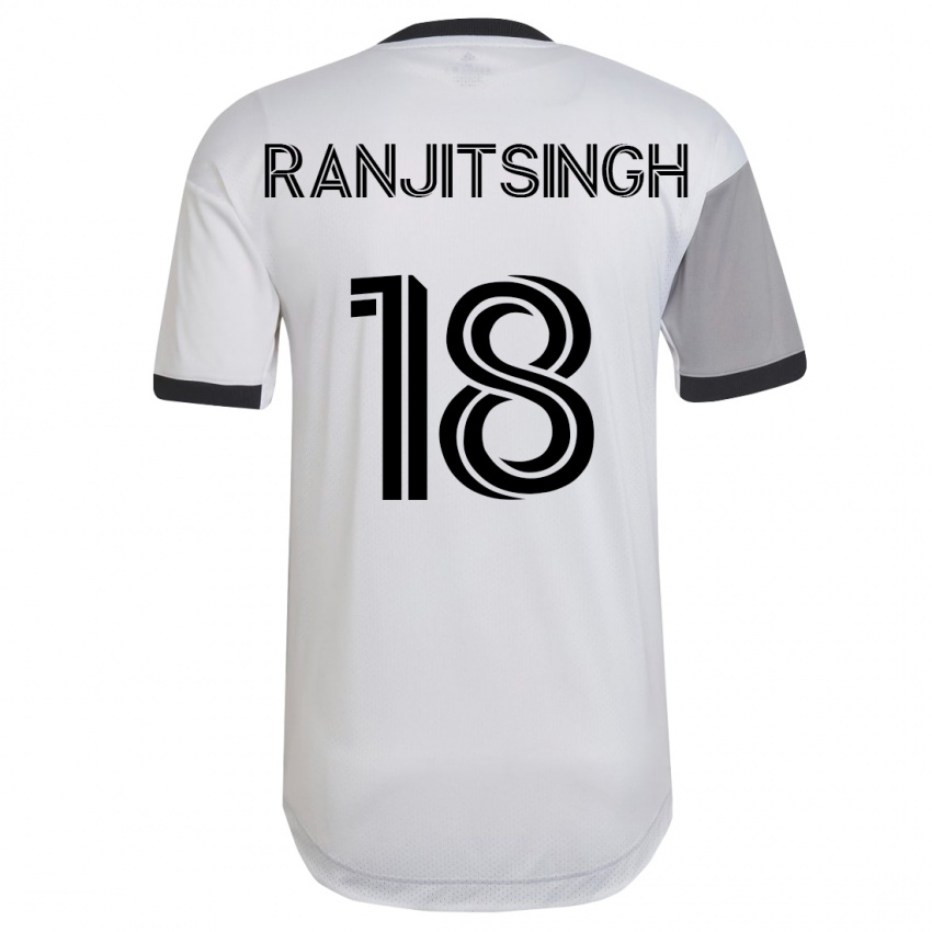 Férfi Greg Ranjitsingh #18 Fehér Idegenbeli Jersey 2023/24 Mez Póló Ing