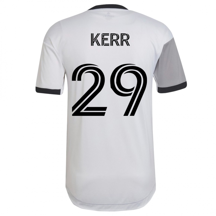 Férfi Deandre Kerr #29 Fehér Idegenbeli Jersey 2023/24 Mez Póló Ing