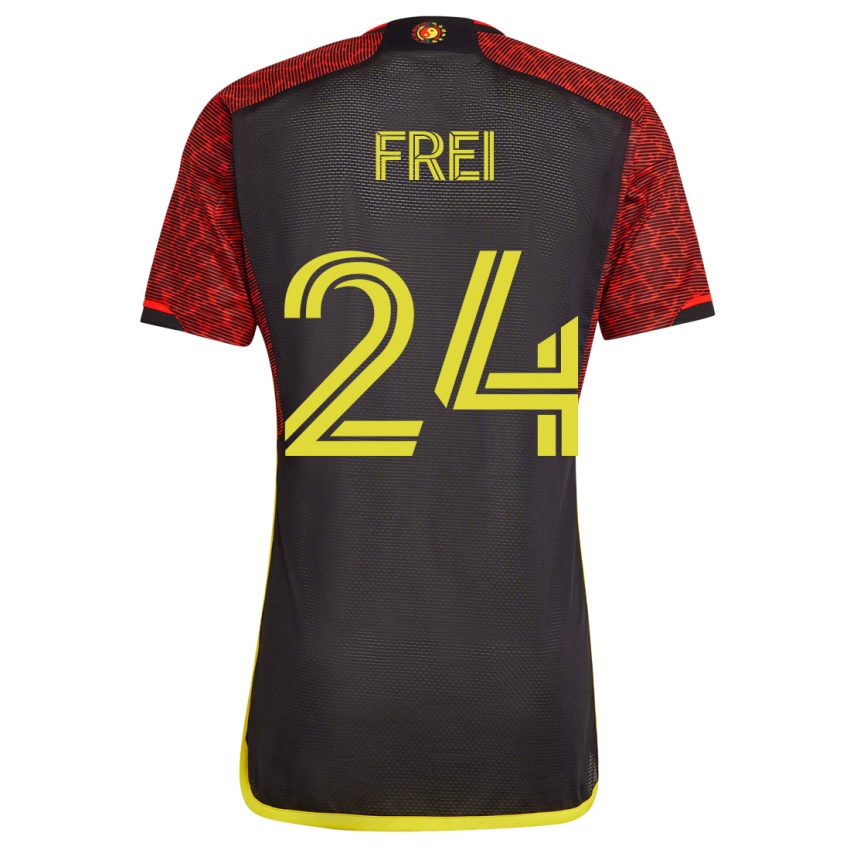 Férfi Stefan Frei #24 Narancs Idegenbeli Jersey 2023/24 Mez Póló Ing