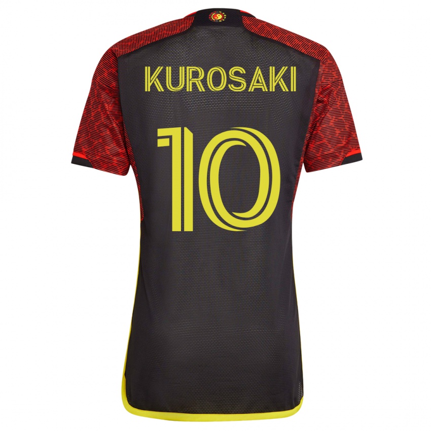 Férfi Yuuka Kurosaki #10 Narancs Idegenbeli Jersey 2023/24 Mez Póló Ing