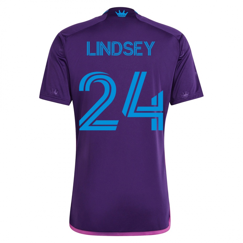 Férfi Jaylin Lindsey #24 Ibolya Idegenbeli Jersey 2023/24 Mez Póló Ing