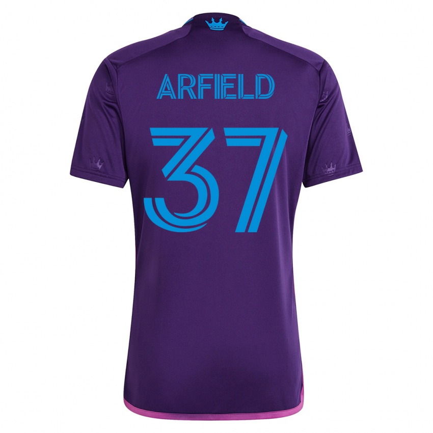 Férfi Scott Arfield #37 Ibolya Idegenbeli Jersey 2023/24 Mez Póló Ing