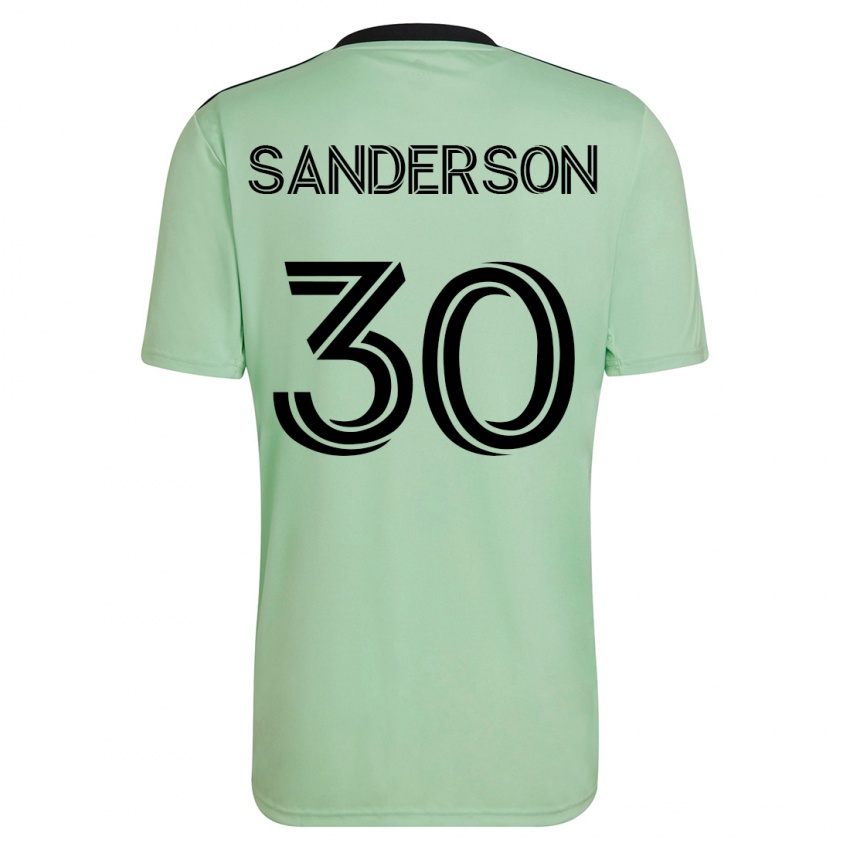 Férfi Spencer Sanderson #30 Világos Zöld Idegenbeli Jersey 2023/24 Mez Póló Ing
