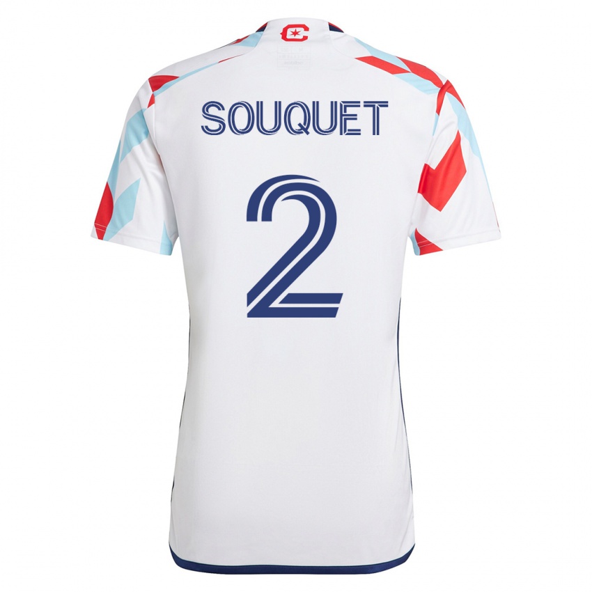 Férfi Arnaud Souquet #2 Fehér Kék Idegenbeli Jersey 2023/24 Mez Póló Ing